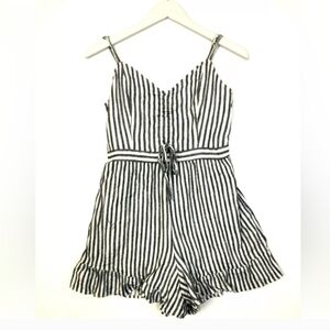Striped Black and White Kids Romper